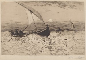 Napolitanske fiskerbåde vender hjem af Robert Swain Gifford