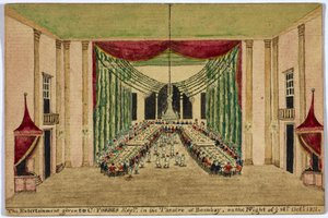 Underholdningen givet til C. Forbes ryger i teatret i Bombay natten til den 16. oktober 1811. af Robert Temple