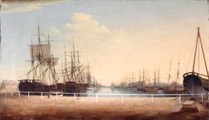A West View of the New Dock at Kingston upon Hull (olie på lærred)