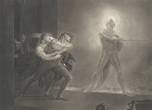 Hamlet, Horatio, Marcellus and the Ghost Shakespeare, Haml..., første gang udgivet 1796, genudgivet 1852.