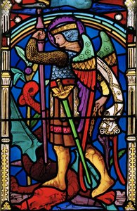 The Last Judgement, detalje, St. Michael, 1863 (farvet glas)