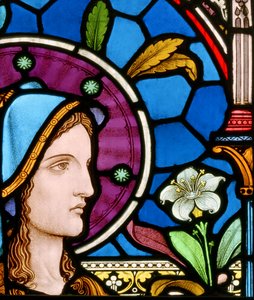 Jomfru Maria, 1863 (farvet glas)