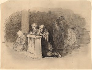 Bedende figurer i en kirke, Firenze af Robert Walter Weir