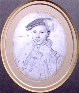 Portræt af Edward VI (1537-53) 1683 (blyant på vellum)