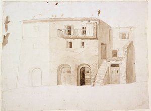 TOPIC fra Italien: Stenhus med to porte og trapper i midten af Robert Wilhelm Ekman