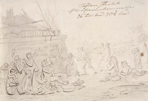 Scene i gårdspladsen på en bondegård af Robert Wilhelm Ekman