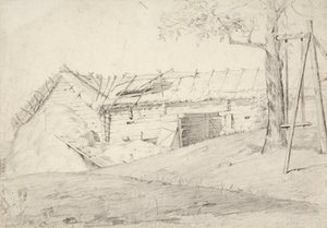 Et bundt halm og et løvtræ med en pæl af Robert Wilhelm Ekman