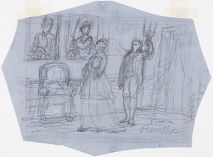Fru Ramsay. Illustration til digtet The Vision of the Traveller in the Stories of Ensign Stål. af Robert Wilhelm Ekman