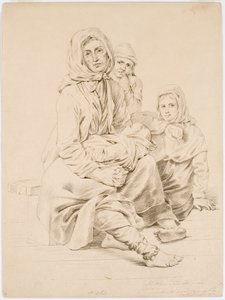 En tiggerfamilie fra Taala, en kvinde med tre børn af Robert Wilhelm Ekman