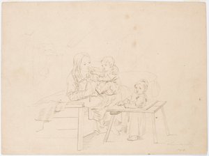 Pige med to børn af Robert Wilhelm Ekman