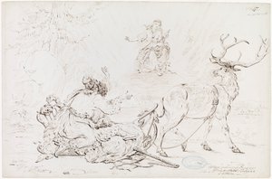 Väinämöinen og jomfruen fra Pohjola af Robert Wilhelm Ekman