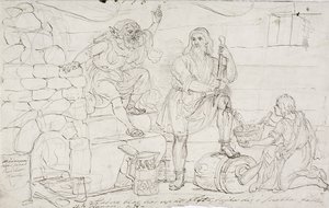 Väinämöinen´s Cut Knee, skitse af Robert Wilhelm Ekman