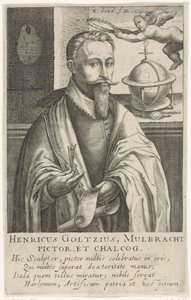 Portræt af Hendrik Goltzius, ca. 1610 (stik) af Robert Willemsz de Baudous