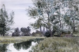 På Lesser Stour, East Kent (akvarel) af Robert Winchester Fraser