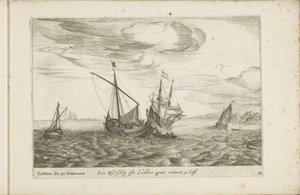 Wijdschip af lichter Een Wyt-schip ofte Lichter groot omkring 30 Last / Lichter de 30 Tonneaux (titel på objekt) Forskellige skibe ses ikke på se sert dans les Provinces Unies