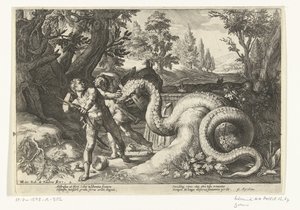 Kadmusens ledsagere fortæret af en drage Metamorphoses of Ovid (serietitel) af Robert de Baudous