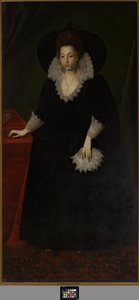 Frances Walsingham, hustru til Sir Philip Sidney, ca. 1570-1632 (olie på lærred) af Robert the Elder (attr. to) Peake