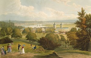 En udsigt over London taget fra Greenwich Park, pub. 1820 af Colnaghi und Co. (akvatint)