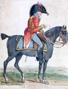 Sir George Prevost, britisk soldat og kolonialadministrator, Canadas generalguvernør (farvet radering) af Robert the younger Dighton