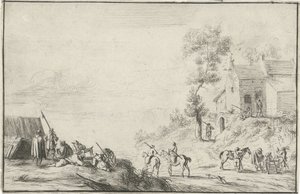 Soldater ved en vej af Robert van den Hoecke