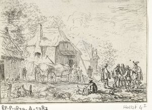 Soldater ved to vogne Landskaber med lejre (serietitel) af Robert van den Hoecke