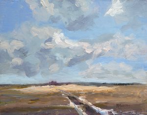 Last Of The Snow, 2019 (olie på panel) af Roberta Murray