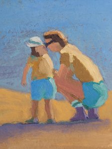 Matchy Match, 2023 (olie på papir) af Roberta Murray