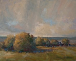 Moon Rising, 2016 (olie på panel) af Roberta Murray