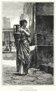 Kvinde fra Pompeji (litho) af Roberto Bompiani