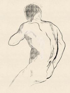 Studie af en kraftfuld mandlig figur af Roberto Moro