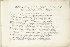 Digt om Gesina ter Borch (1. del) På billedet af den berømte og iøjnefaldende Juffr./ Juffr. Gesina Ter Borch (titel på objekt) af Robertus Altius (signed by artist)