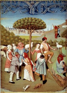 Champetredans Meddelelsen til hyrderne. Miniature taget fra "" Book of Hours af Charles d