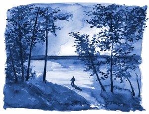 Blå skov, sø, ensomhed