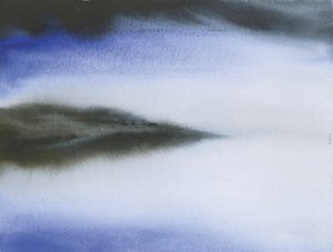Tågede blå refleksioner af RodMacIver