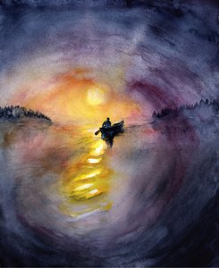 Den ensomme solnedgangssø af RodMacIver