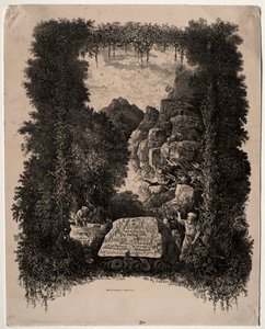 Første frontispice til fabler og eventyr af Thierry-Faletans, 1868. af Rodolphe Bresdin