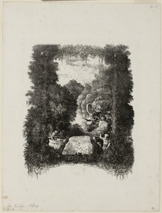 Frontispice for fabler og fortællinger af Hippolyte de Thierry-Faletans af Rodolphe Bresdin