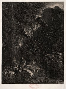 Hellig Familie med Hjorte, 1871. af Rodolphe Bresdin