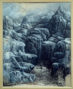 Les rocks Grå vask og hvid gouache af Rodolphe Bresdin (1822-1885) 1884 Søn. 0,49x0,39 m Paris, Orsay Museum
