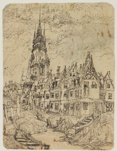 Maritime landsby af Rodolphe Bresdin