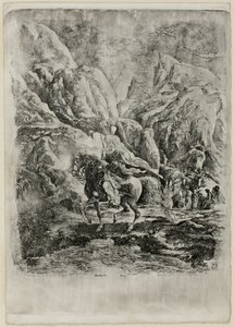Orientalsk rytter i bjergene af Rodolphe Bresdin