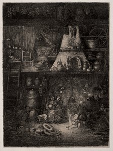 Bondeinteriør i Haute-Garonne af Rodolphe Bresdin
