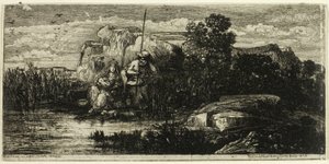 Den hellige familie med pole af Rodolphe Bresdin