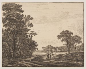 Planche 2, fra Seks udsigter i skoven i Haag af Roelant Roghman