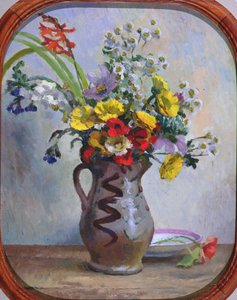 Sommerblomster, ca. 1922 (olie om bord) af Roger Eliot Fry