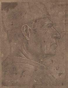 Tegning af et mandshoved i profil af Agnolo Gaddi af Roger Fenton
