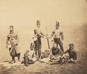 Engelsk infanteri, der stabler geværer af Roger Fenton