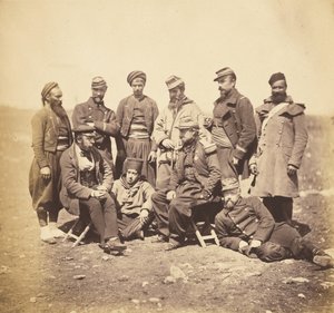 General Cissé samt officerer og soldater fra general Bosquets division af Roger Fenton