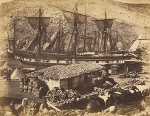 Balaklavas havn, kvægkajen af Roger Fenton