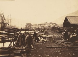 Landing Place Railway Stores, Balaklava af Roger Fenton